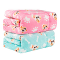Super Soft Fluffy Flannel Premium Cute Pattern Thicken Pet Dog Puppy Cat Blanket Fuzzy Soft Pet Mat Throw Cover