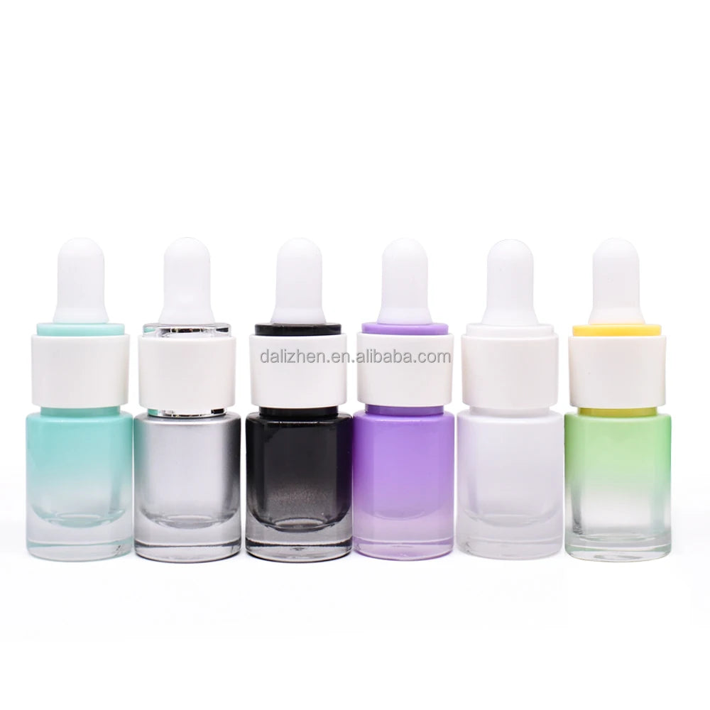 New Gradient Color 5ml 10ml 15ml 30ml Empty Glass Essential Oil Dropper Bottle Facial Care Hair Essential Oil Bottle