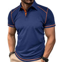 Summer Short Sleeved Polo Shirt European and American Men's Color Blocking Business Casual Polo T-shirt