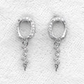 Sterling Silver 6*8mm Semi Mount Stud Eardrops Empty Frame Support Blank Setting S925 Base Without Center Stone DIY for Inlay