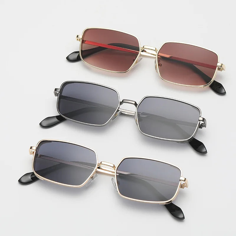 Rectangle Metal Retro Metal Frame Women Small Lens Small Frame Sunglasses Lunette De Soleil 2021 Shades Designer Sunglasses