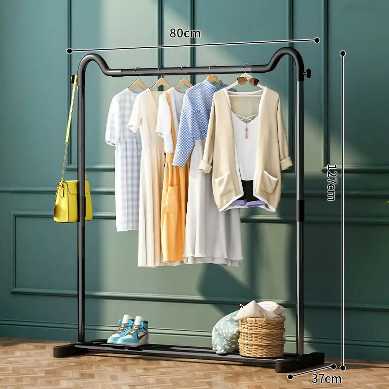 Factory Wholesale Metal Clothes Hanger Rack Stand Bedroom Garment Racks Coat Rack Wood Hangers