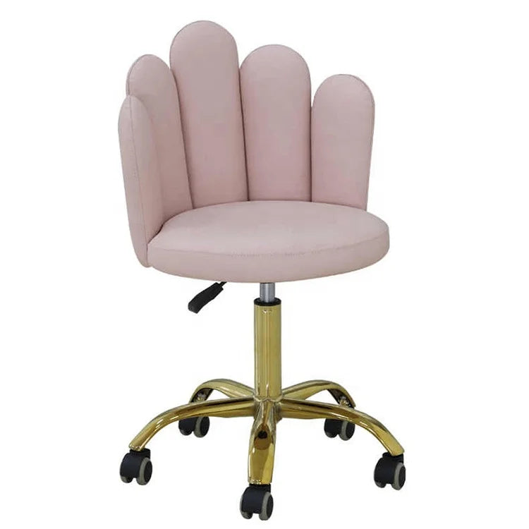 Modern pink Leather Small Technician's Chair Luxury Adjustable Height and Swivel Barber Chairs Stools for Sale