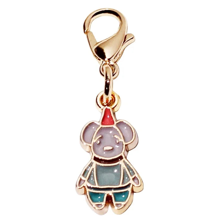Zinc Alloy Enamel Keyring hang Charms Custom Bear logo Embossed Metal Tags Pendant for Diy Bracelet