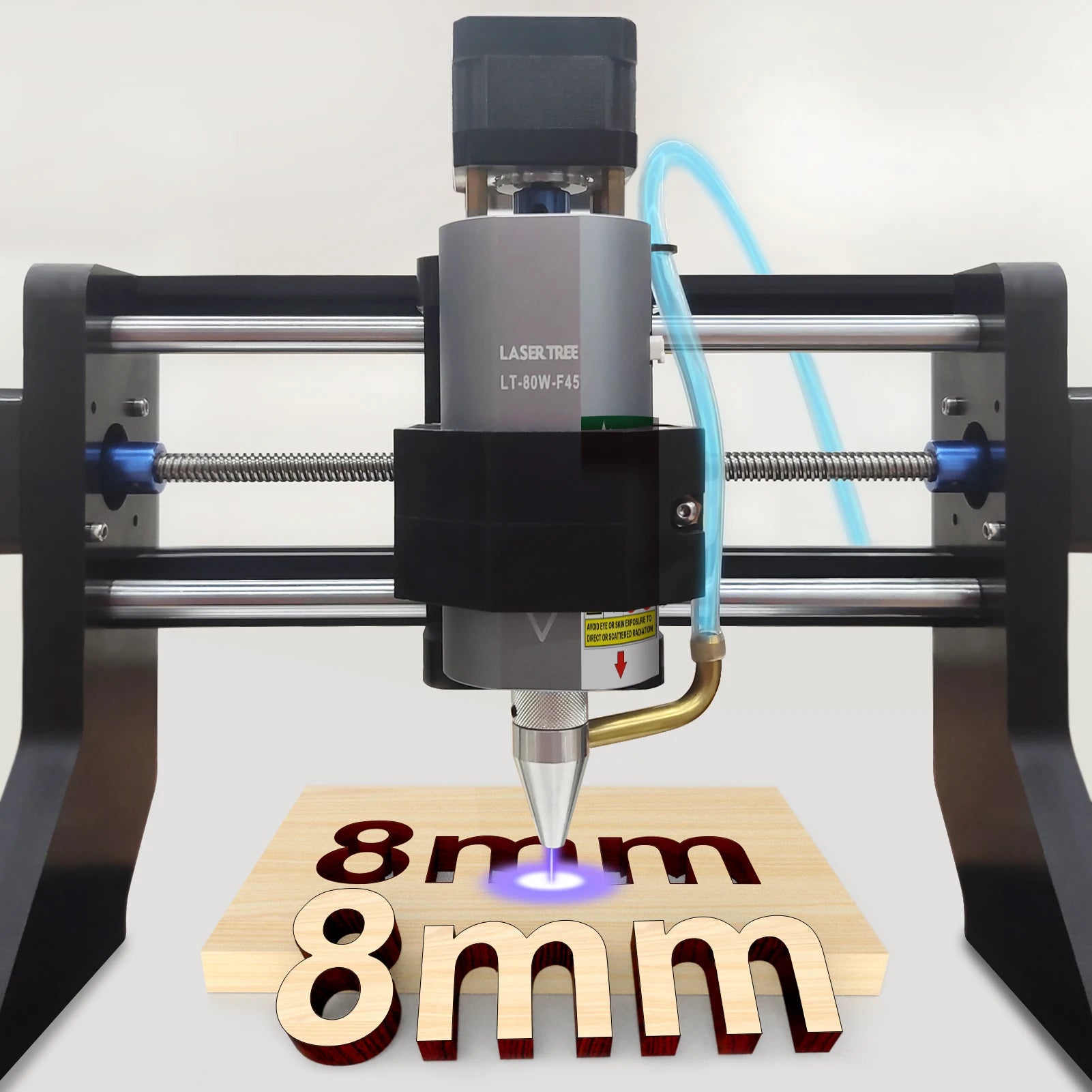 LASER TREE 10W  Laser Engraving Head for Wood Stainless Steel Engraving and Cutting 8 mm Blue Light CNC DIY