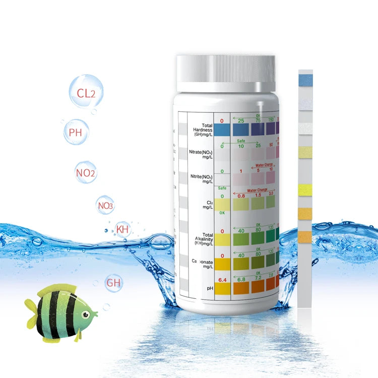 7 in 1 Aquariums Accessories Reef Fish Tank Water Test Strips