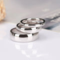 S925 Silver Trendy Anniversary Ring Plain Circle Smooth Side Small Side Curved Face Couple Unisex Classic Closed