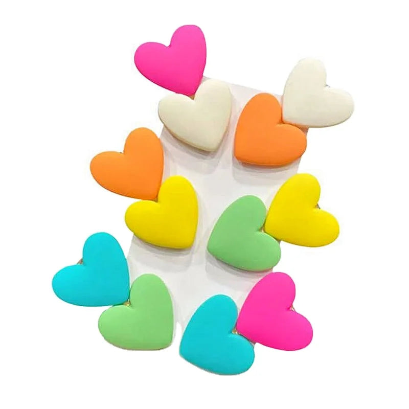 Simple  Lovely Korea Style Headwear Fashion Cute Clip Hair Accessories Cartoon Candy Color Heart Acrylic Resin Hairpin