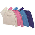 Women's Spring Eco-Friendly Breathable Fleece Crew Neck Knitted Hoodies Sweatshirts Letters Embroidery Long Sleeve Casual