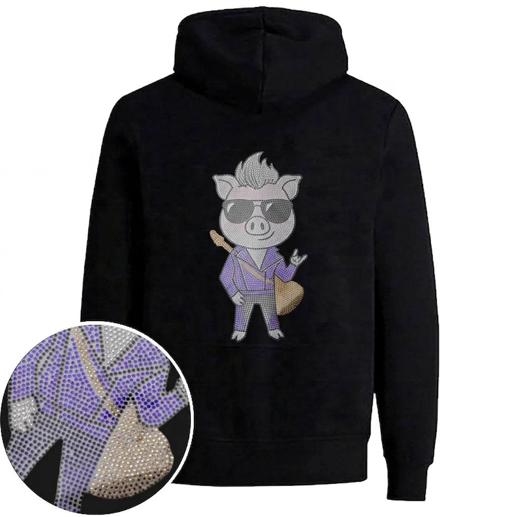 Rhinestones Labels Factory Design Custom Brand Logo Heat Transfers Rhine Stones Etichetta for Hoodies