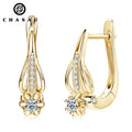 New Style Earring Wedding 3mm VVS D Color Mossanite Luxury 925 Sterling Silver Moissanite Flowers Earring with GRA Certificate