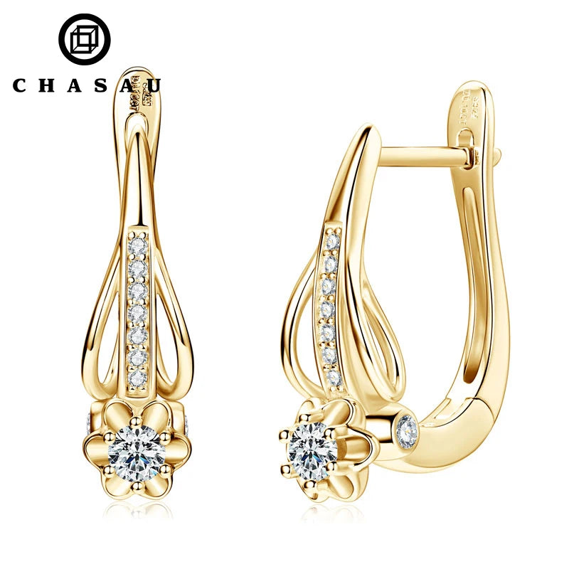 New Style Earring Wedding 3mm VVS D Color Mossanite Luxury 925 Sterling Silver Moissanite Flowers Earring with GRA Certificate