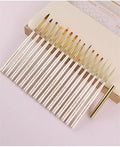 16PCS Pearly Luster Wood Handle Soft Nylon Hair Crimped Ferrule Liner Nail Art Brush Set for Manicure Tools