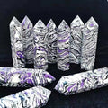 High Quality Beautiful Delicate Gemstone Purple Crystal Stone Point Tower Obelisk Pillar Wand Craft for Collection