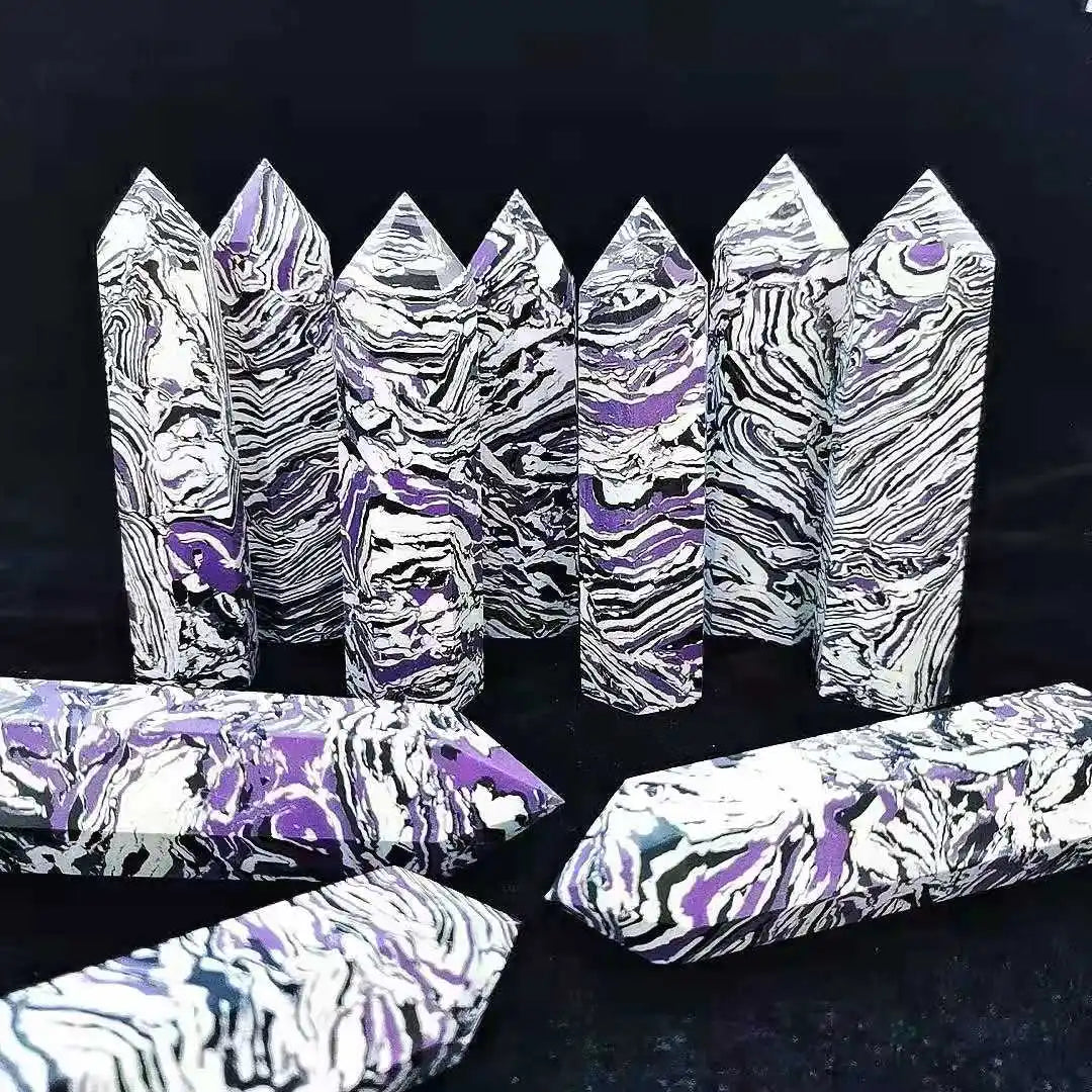 High Quality Beautiful Delicate Gemstone Purple Crystal Stone Point Tower Obelisk Pillar Wand Craft for Collection