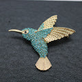 Cute Hummingbird Brooch Women's Chest Flower Full Rhinestone Cardigan Coat Brooch Accessory