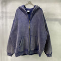 Wholesale Customize Acid Wash Zip up Hoodie Fleece Hoodie Unisex Oversized Women's Men's Acid Washed Hoodies