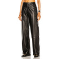 Fashion Women Loose Faux Leather Stretchy High Waist Pants