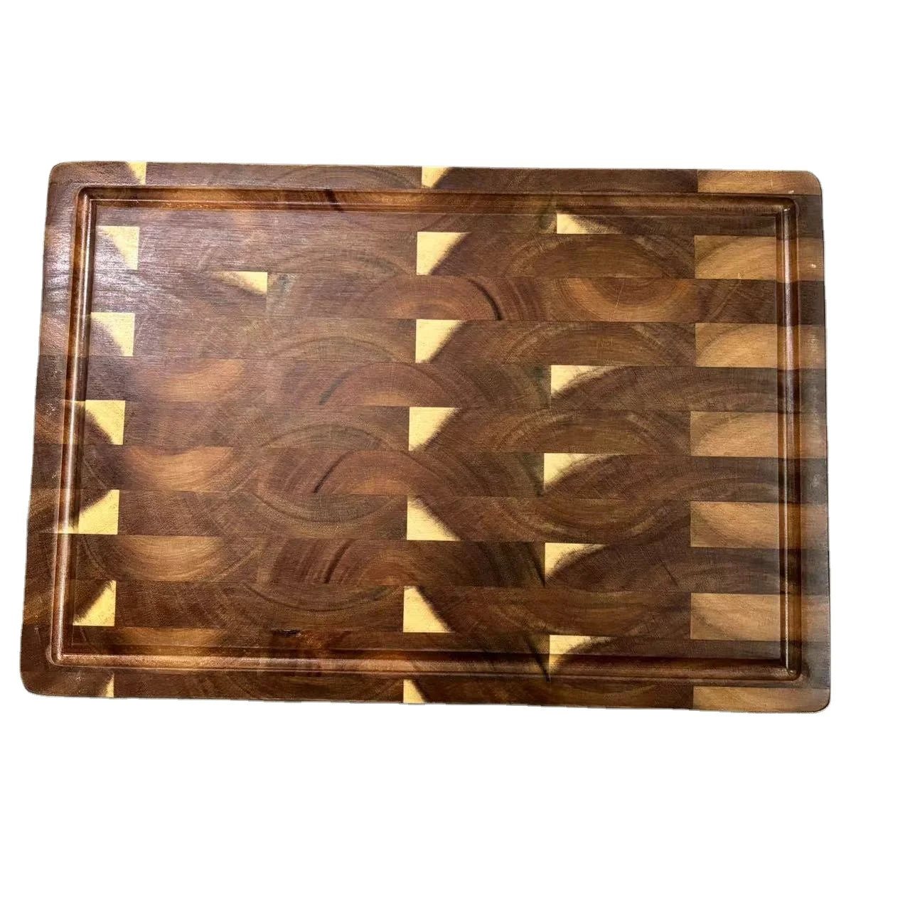 2024 Custom Large and Thick Board Wooden Chopping Board With Groove Food Acacia Butcher Walnut End Grain Board
