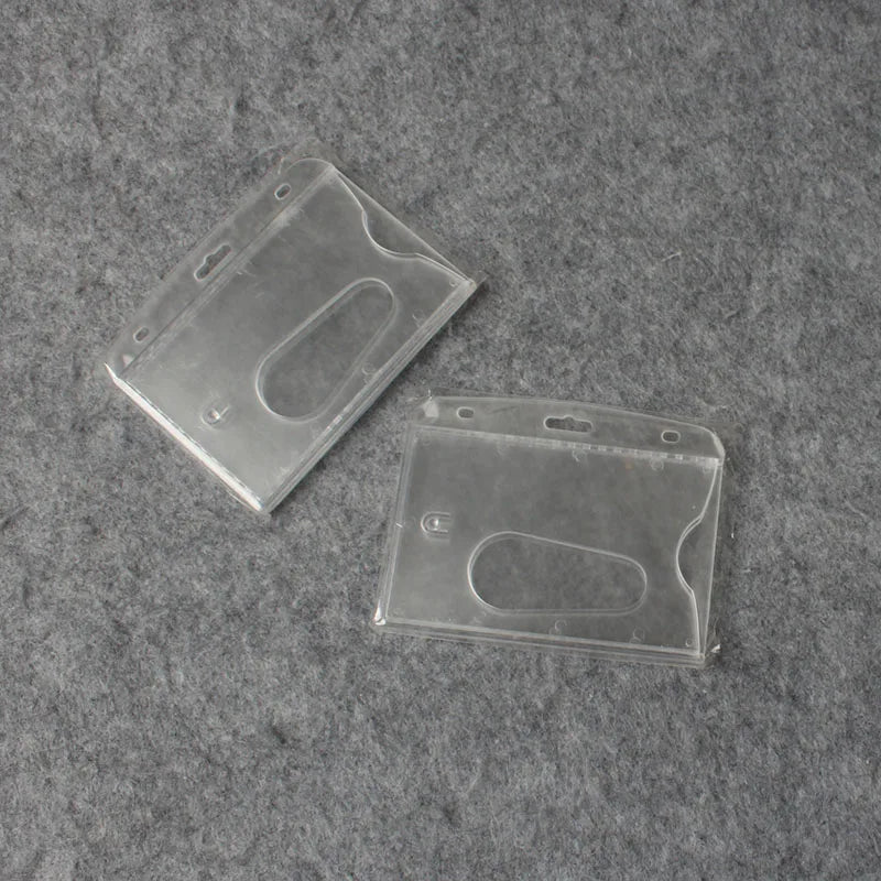 Plastic Double Side Card Holder Badge Holder  Holds 2 Cards  Polycarbonate Vertical Durable Rigid Clear Hard Plastic Badges
