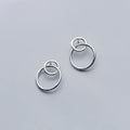 S925 Sterling Silver Simple Stud Earrings Personality Geometric Interlocking Fashion Earrings Ear Fine Jewelry Earrings Women