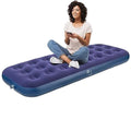 Portable Single Person Outdoor Indoor PVC Inflatable Camping Mattress with External Inflator Pump
