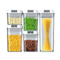 Best Selling 5pcs Transparent PP Plastic Food Storage Containers Foldable Dry Storage Boxes for Home Kitchen