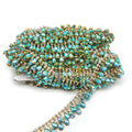 Sew-On Gold Metal Water Drop Tassel Rhinestone Trimming Fringe Chain for Carnival Costume Decoration Shoes & Garment Accessories