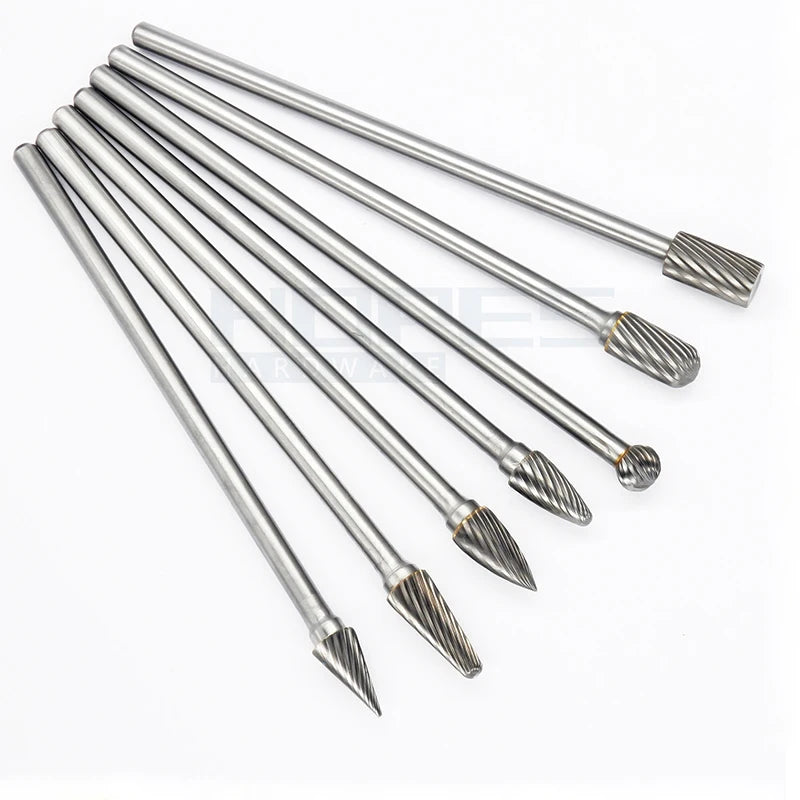 Extra Length 150mm Rotary File Tungsten Carbide Burr with Single Cut Tooth 6mm Shank Grinding Bits Deburring Tools