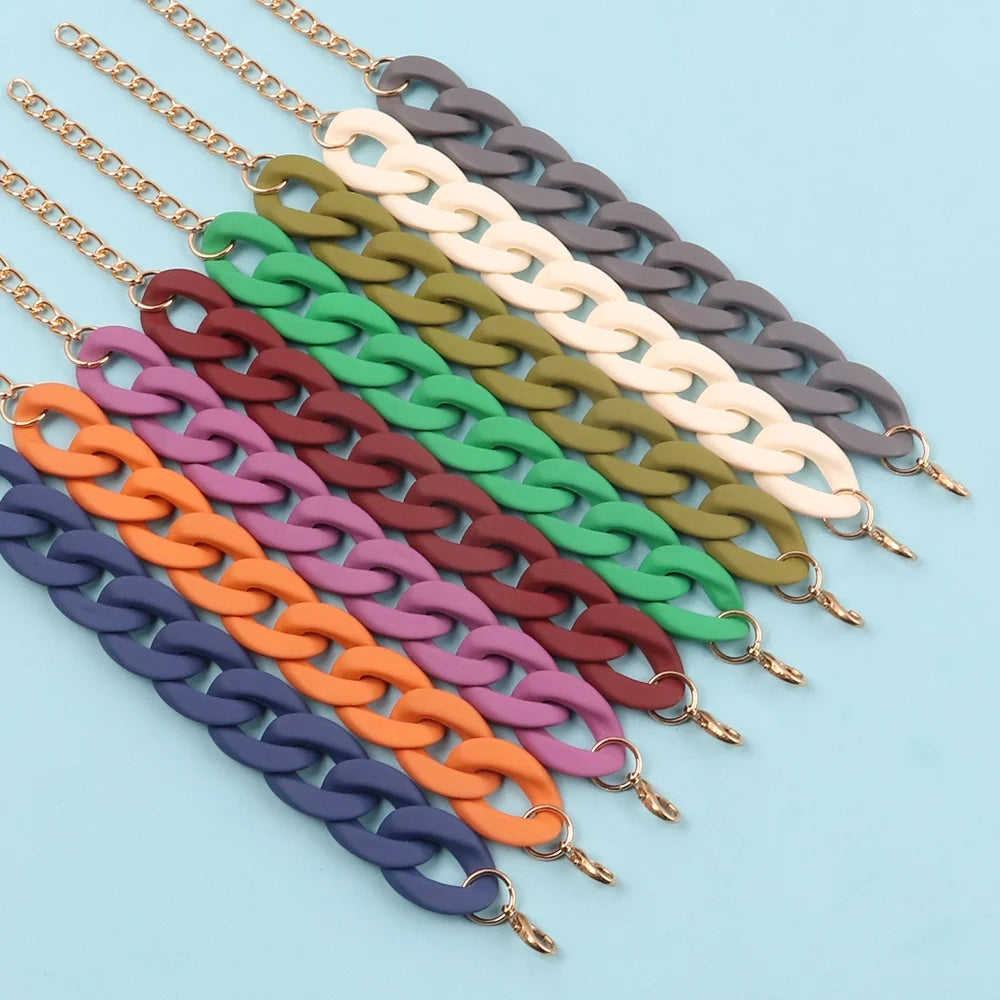 Wholesale Vintage Fall/Winter 2024 Dark Colored OEM Bracelet Gift Girl Temperament Women Simple Chain Acrylic Bracelets Bangles MegaBDM