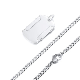 Gold Plated Stainless Steel Necklace Pendant Never Fade Trendy Chains Style Can Be Blank Engraved with Titanium Steel Necklace
