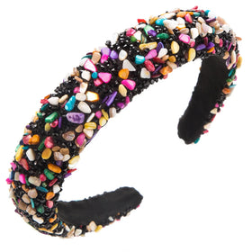 Baroque Fashion Premium Rhinestones Headband Luxury Colorful Crystal Beaded Rhinestone Headband for Women
