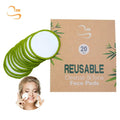 Eco-friendly 3.15"  Round Bamboo Terry Face Cleansing Remover Pads Gift Set Soft Washable Make-Up Pads