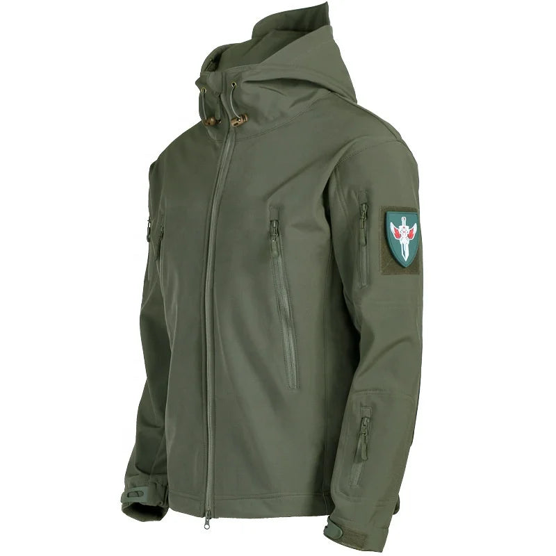 Custom Men's Waterproof Combat Tactical Camouflage Softshell Jacket Tactical Jacket Combat Hoody Coat Winter Fleece Jacket