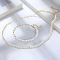Natural Baroque Freshwater Pearl 925 Sterling Silver 14k Gold Inlaid Paper Clip Chain Bracelet Jewelry