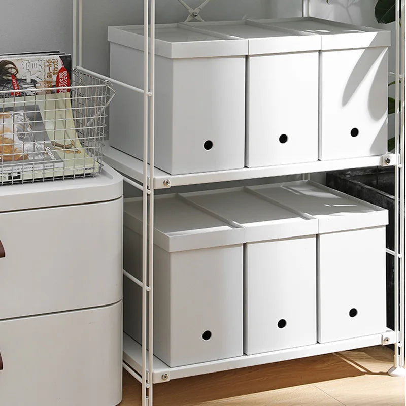SHIMOYAMA Plastic Container Home File Storage Organization With Handle & Wheels