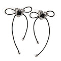 SSeeSY Custom Design Fashion Jewelry Y2K Style Sweet and Cool Gothic Heart-shaped Black Wax Rope Stainless Steel Earrings