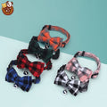 Custom Wholesale Breakaway Cotton Plaid Cat Collar with Bow Tie and Bell
