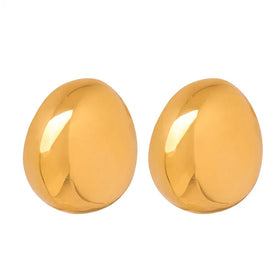 Personalized and Temperamental Earrings Snail Round Shell Geometric Ear Studs Titanium Steel 18K Gold PVD Plating Jewelry Women