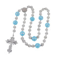 NEW Christian Jewelry Handmade Soft Ceramic Diamond Ball 10mm Rosary Necklace White Pink Rhinestone Rosary Necklace for Gift