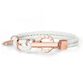 Hot Sale Women Fashion Casual White Leather Bracelets With Rose Gold Clasp Charms Girls