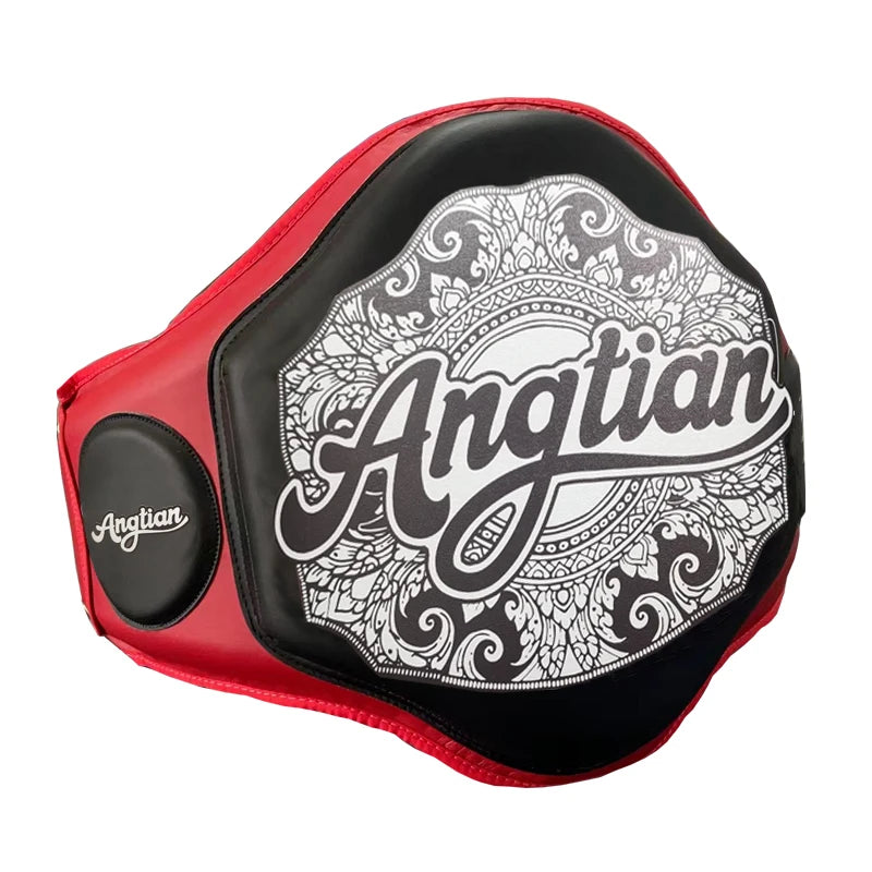 Angtian Factory Custom logo Leather Belly Pads Body Protector for Boxing Muay Thai Mma