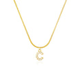 New 18k Gold Non Tarnish Alphabet Letter Snake Chain Necklace Charms Stainless Steel Jewelry Initial Letter Pendant Necklace
