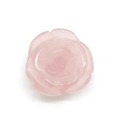 Huiying 12-14mm Cheap Handmade Rose Quartz Flower Accessories Quartz Carving