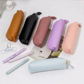Fashion Pencil Case PU Leather Pencil Bag Zipper Desk Organizer Pencil Pouch Holder Office Student School Pen Case