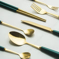 ZS Tonda Nordic Marble Ceramic Handle Flatware Sets Stainless Steel Fork Spoon Chopsticks Portable Cutlery