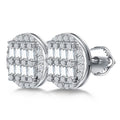 Pass Diamond Tester GRA Certified VVS Moissanite 925 Sterling Silver Round Emerald Cut Moissanite Stud Earrings