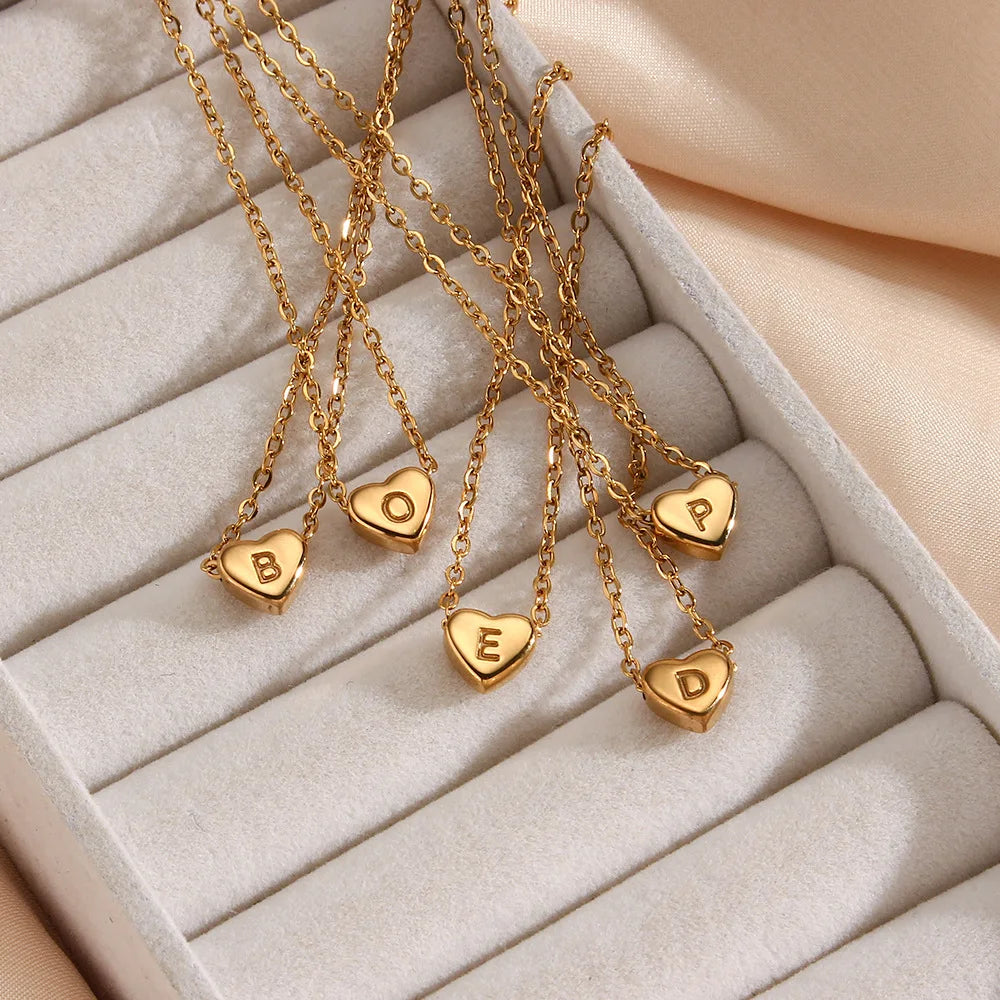 Duoying Dropshipping Mini Stainless Steel Ladies love Letters Necklace