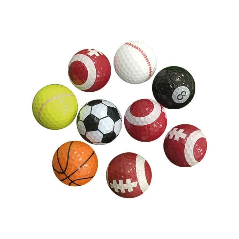Personality Color Two-Layer Novelty Funny Soccer Football Golf Ball Sports Golf Balls