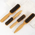 Bamboo Wood Handle Boar Bristle Cleaning Brush Hairdressing Beard Brush Barber Hair Styling Comb Shaving Brush for Beard Care